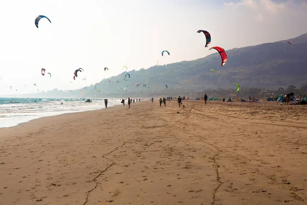 Pláž Tarifa Pláž Pro Surfování Draka Jižním Španělsku Costa Del — Stock fotografie