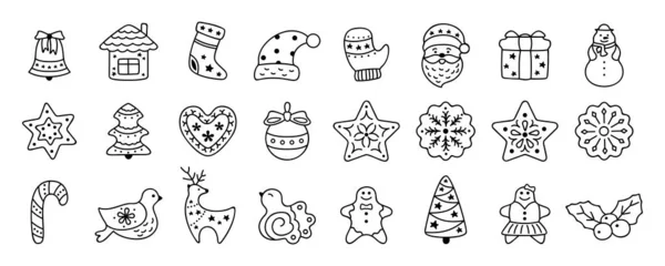 Conjunto de dibujos animados plana icono de Navidad vector ciervo caramelo — Archivo Imágenes Vectoriales