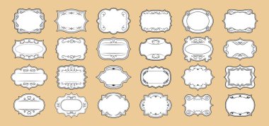 Etiketli süsleme çerçeveleri zarif kraliyet çerçevesini ayarlar