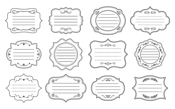 Etiqueta molduras ornamentais conjunto divisor vetor elegante —  Vetores de Stock