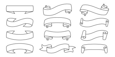 Kurdele siyah çizgi tasarım simgeleri çizim vektörü