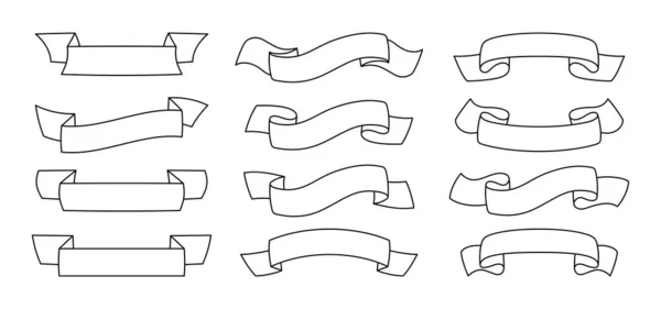 Лента пустая винтажная коллекция контурной ленты — стоковый вектор