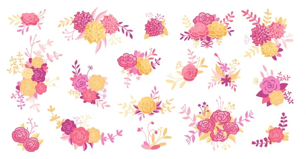 Цветочная ветвь цветок розовый розовый свадебный вектор — стоковый вектор