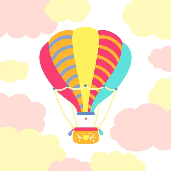 Heißluftballon retro farbigen Transport-Vektor — Stockvektor