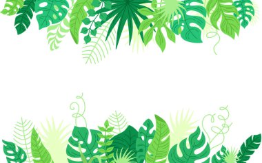 Boş kart tropikal yapraklar karikatür Hawaii vektörü