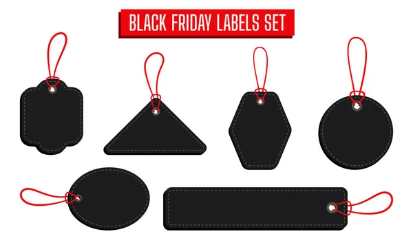 Black Friday sale empty tag template set shapes — Stock Vector