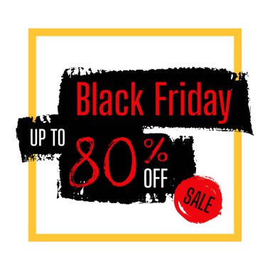 Kara Cuma fırçası Mürekkep pankartı şablonu