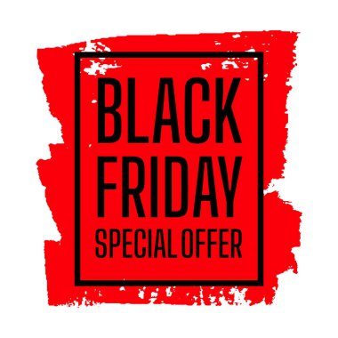 Kara Cuma fırçası Mürekkep pankartı kırmızı şablon