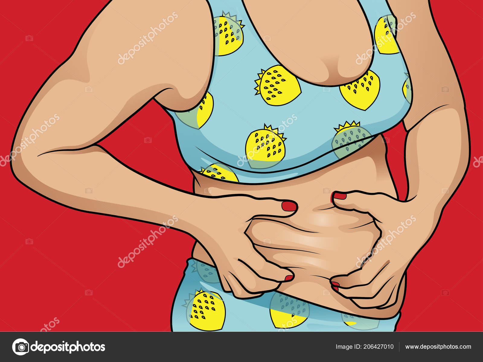 Women Fat Belly Stock Vector Image by © #206427010