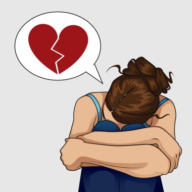 üzgün kadın kucakla onu diz ve çığlık