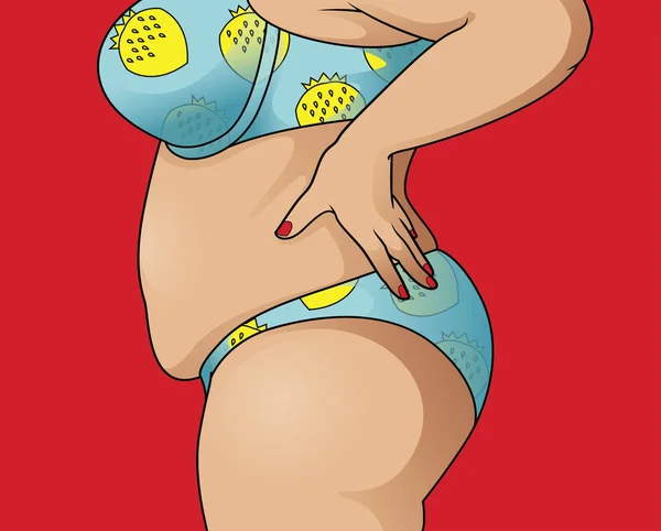 腹の脂肪の女性 ロイヤリティフリーのストックイラスト