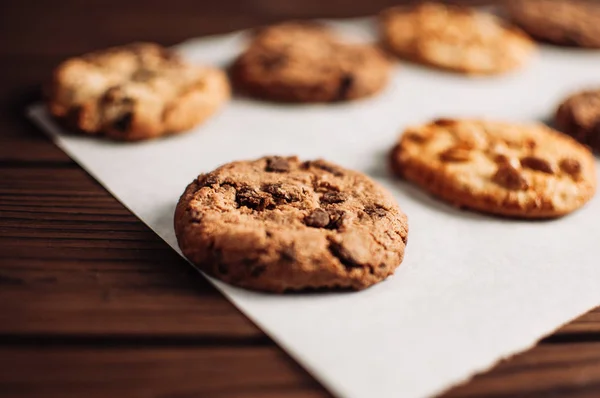 Homemade Cookies Closeup Parchment — Stock Photo, Image