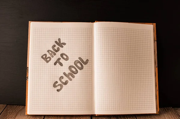 Volta Escola Conceito Criar Filhos Dia Conhecimento Caderno Uma Linha — Fotografia de Stock