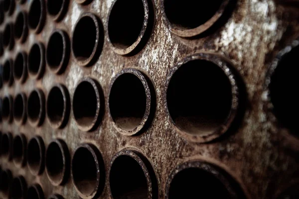 Hoja de tubo de óxido del intercambiador de calor para el mantenimiento, el agua — Foto de Stock