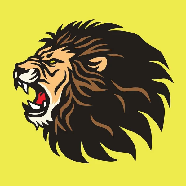 Βρυμένος λιοντάρι μασκότ λογότυπο διάνυσμα πρότυπο σχεδίασης — Διανυσματικό Αρχείο
