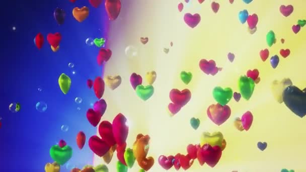 Valentýna Bublina Motion Záběry Pro Romantické Filmy Filmové Scéně Valentine — Stock video