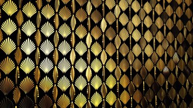 3D resimde arka plan duvar kağıdı gatsby ve art deco sahnede ve reklam için. Dekoratif kavram 3D render 