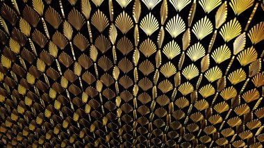 3D resimde arka plan duvar kağıdı gatsby ve art deco sahnede ve reklam için. Dekoratif kavram 3D render 