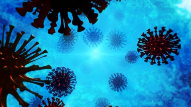 Reklam ve mikrobiyoloji sahnesinde duvar kâğıdı için 3 boyutlu illüstrasyon arka planı. Dekoratif konseptte 3B canlandırma.