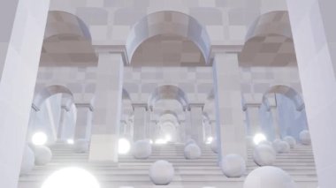 The Modern Architecture In Paradise, retro sanat filmleri için bir film ve minimalist tarzda bir sinema sahnesi. Sahne, başlık ve logolar için de iyi bir geçmiş..