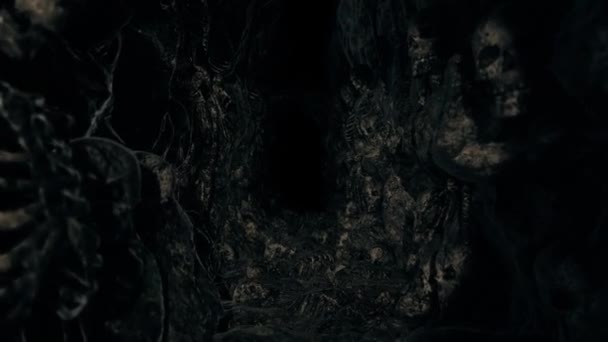 Stone Skulls Horror Halloween Dark Filmer För Äventyrsfilmer Och Filmiska — Stockvideo