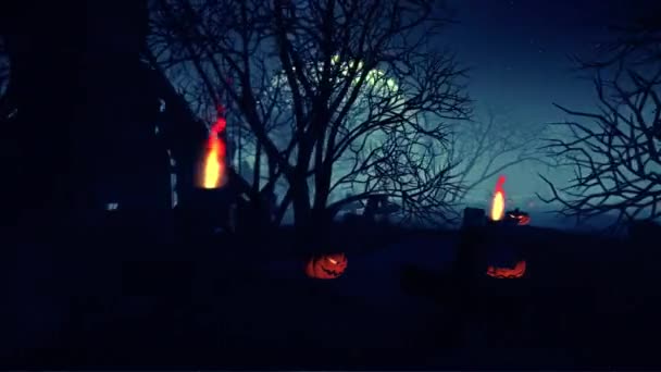 Halloween Gravestone Bewegingsmateriaal Voor Avonturenfilms Filmische Mysterie Verborgen Ook Goede — Stockvideo