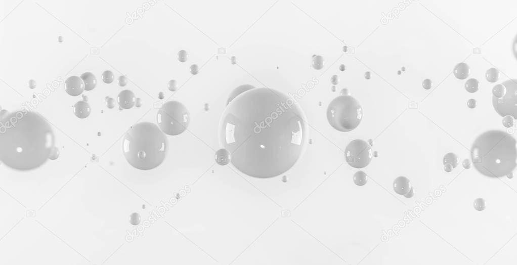 Shiny balls with different size on simple gradient background.