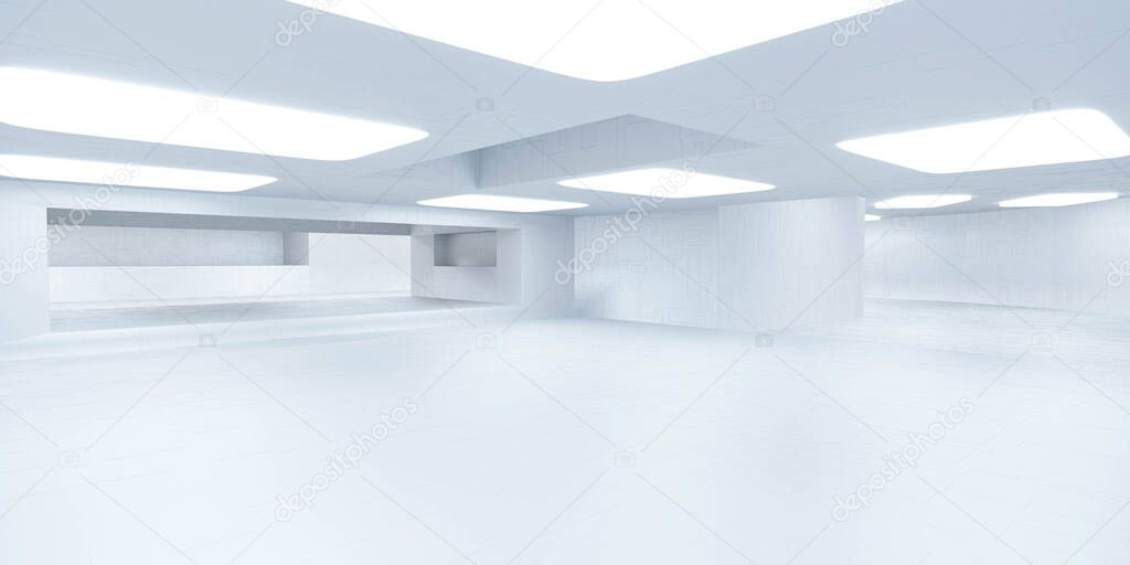 futuristic technology white background 3d rendering illustration