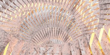 Teknoloji soyut metal grunge endüstriyel geometrik şekiller arkaplan 3d resimleme