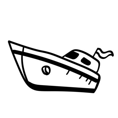 Çizim tarzında vektör illüstrasyon elemanı gemisi. El çizimi. Simge, sembol, logo