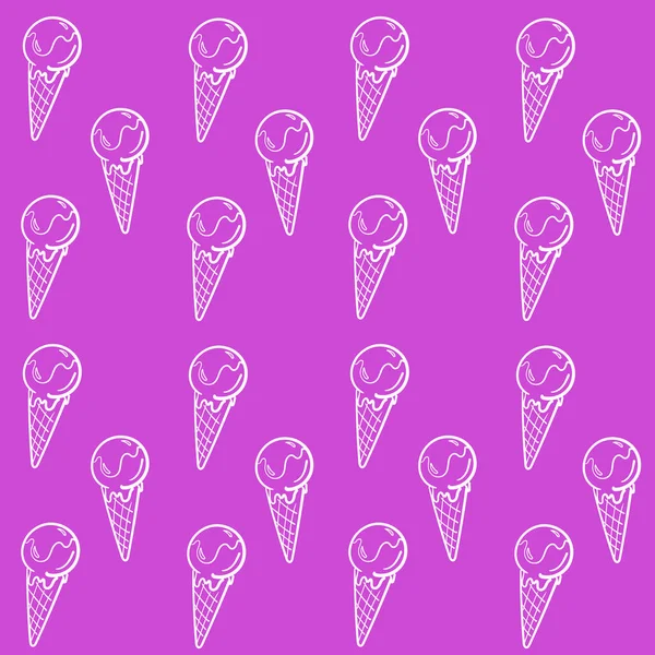 Морозиво Векторний Безшовний Візерунок Фіолетовому Фоні Обгортковий Папір Текстиль Друк — стоковий вектор