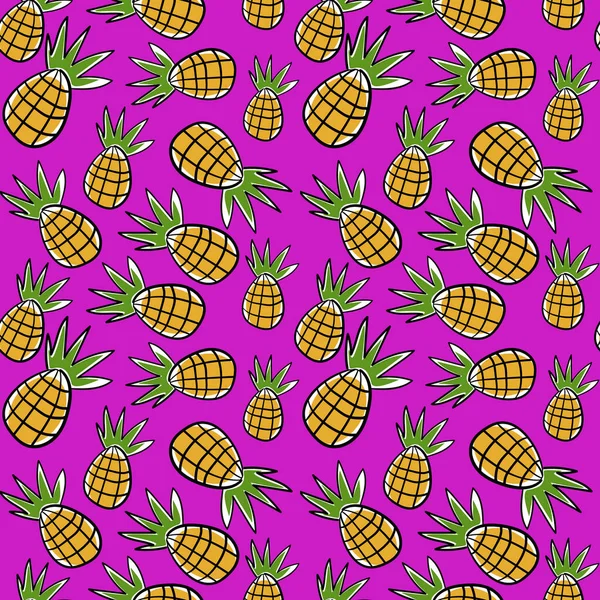 Pembe arka planda muzlu ve ananaslı kusursuz vektör deseni. ambalaj kağıdı tasarımı, tekstil, baskı.