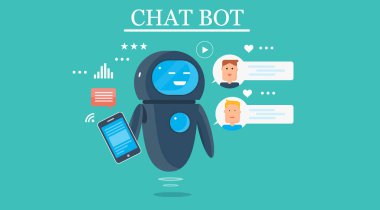 Sohbet bot afiş. Basit tasarım.