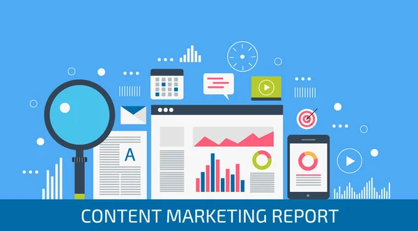 Content Marketing Report Banner Einfaches Design — Stockvektor