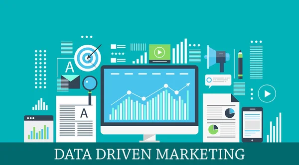 Datadriven Marketing Simple Design — Stock Vector