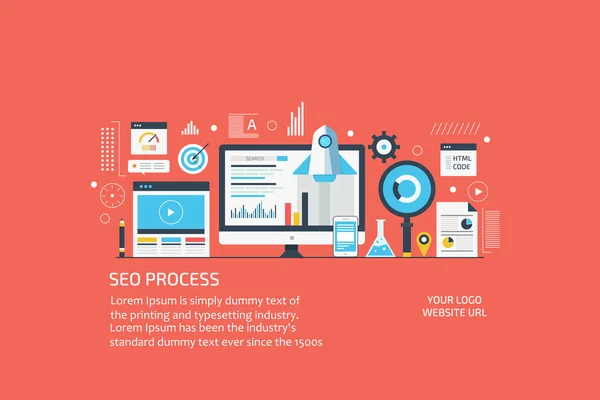 Search Engine Optimization Boost Online Üzleti Digitális Marketing Kampány Célközönség — Stock Vector