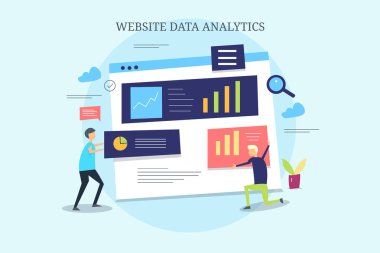 Web yazılım düz tasarım vektör çizim.