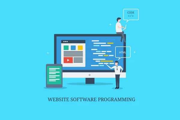 Web Software Platte Ontwerp Vectorillustratie — Stockvector