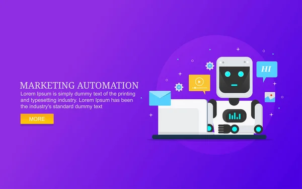 Automatisering Marketing Digitale Marketing Marketing Technologie Plat Ontwerp Vector Banner — Stockvector