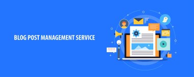 blog post yönetimi hizmeti renkli afiş