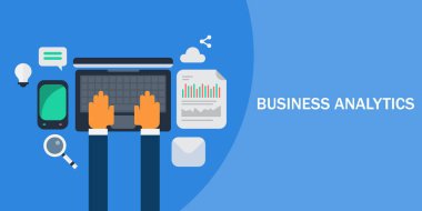 Business analytics renkli afiş