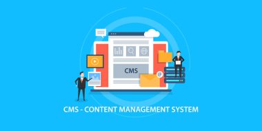 Content management system colorful banner clipart