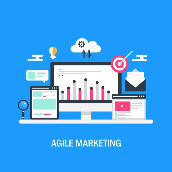 Agile Marketing Kolorowy Transparent — Wektor stockowy