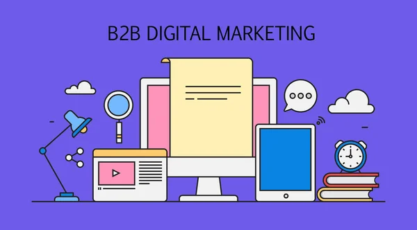 B2B Digital Marketing Kolorowy Transparent — Wektor stockowy