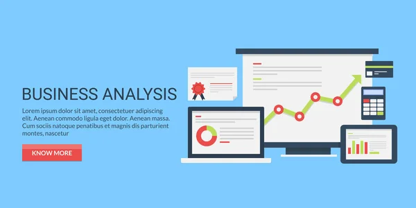 Цветной Баннер Бизнес Анализа — стоковый вектор