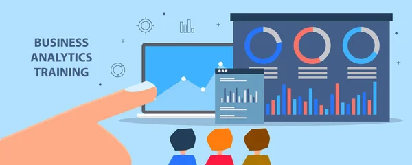 Business Analytics Eğitim Renkli Afiş — Stok Vektör