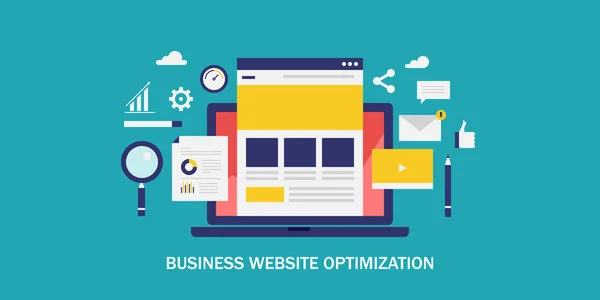 Bannière Optimisation Site Web Entreprise — Image vectorielle