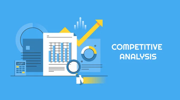 Concurrerende Analyse Kleurrijke Banner — Stockvector