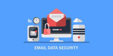 E-posta veri güvenlik renkli afiş