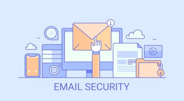 E-posta güvenlik renkli afiş